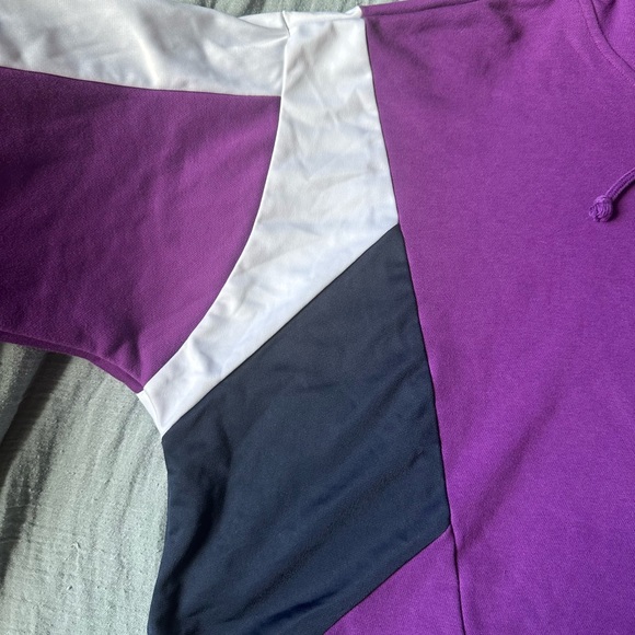 Adidas Women's‎ Bold Purple Cropped Hoodie Vibrant 90s Vintage - Picture 6 of 11